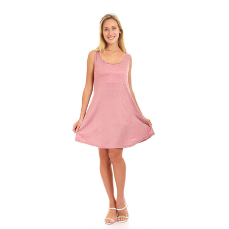 Red circle -  Self Patterned Sleeveless Round Sleepshirt