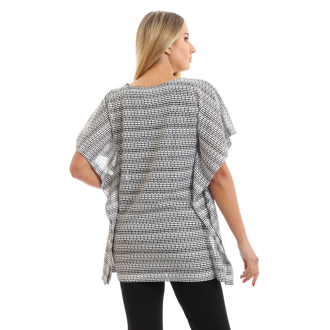 Red circle -  Kangroo Pocket Short Sleeves Top - Heather Light Grey