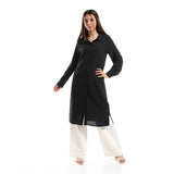 Red circle -  Self Stitches Tunic With Sided Slits