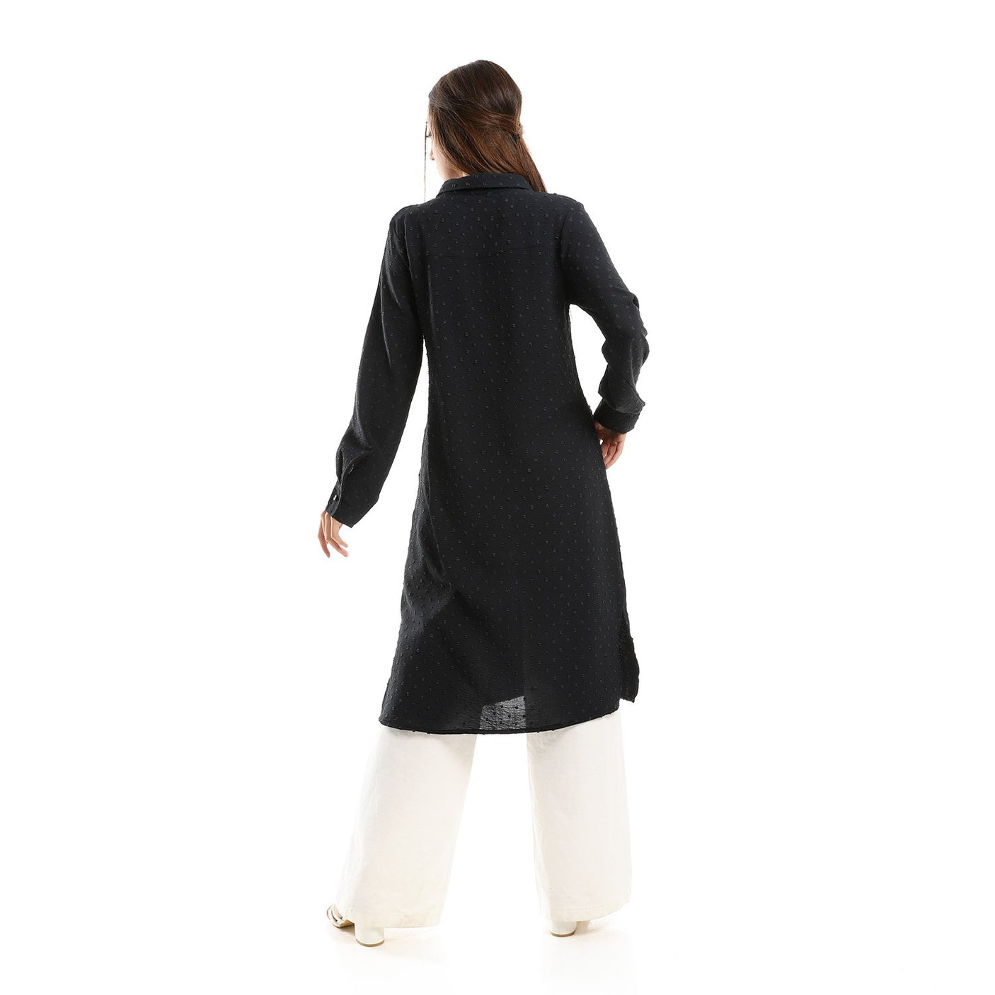 Red circle -  Self Stitches Tunic With Sided Slits