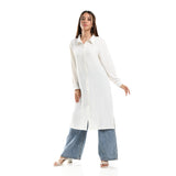 Red circle -  Self Stitches Tunic With Sided Slits