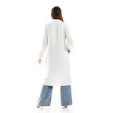 Red circle -  Self Stitches Tunic With Sided Slits