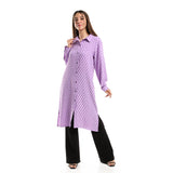 Red circle -  Self Stitches Tunic With Sided Slits