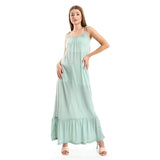Red circle -  Knitted Wide Round Collar Tiered Casual Dress