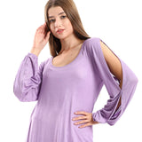 Red circle -  Wide Round Collar Tunic With Sided Sleeves Slits