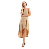 Red circle -  High Low Sleevless Casual Dress