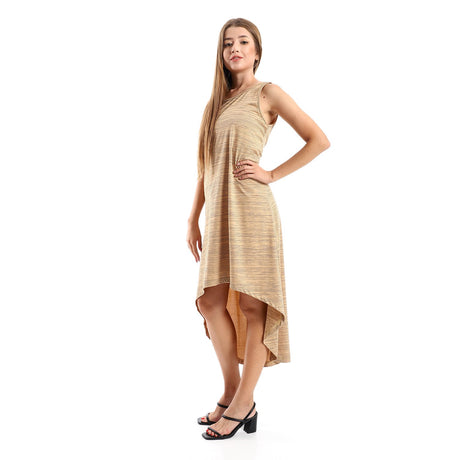 Red circle -  High Low Sleevless Casual Dress