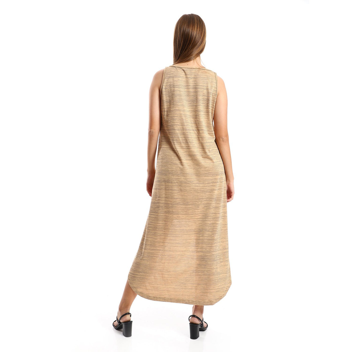 Red circle -  High Low Sleevless Casual Dress