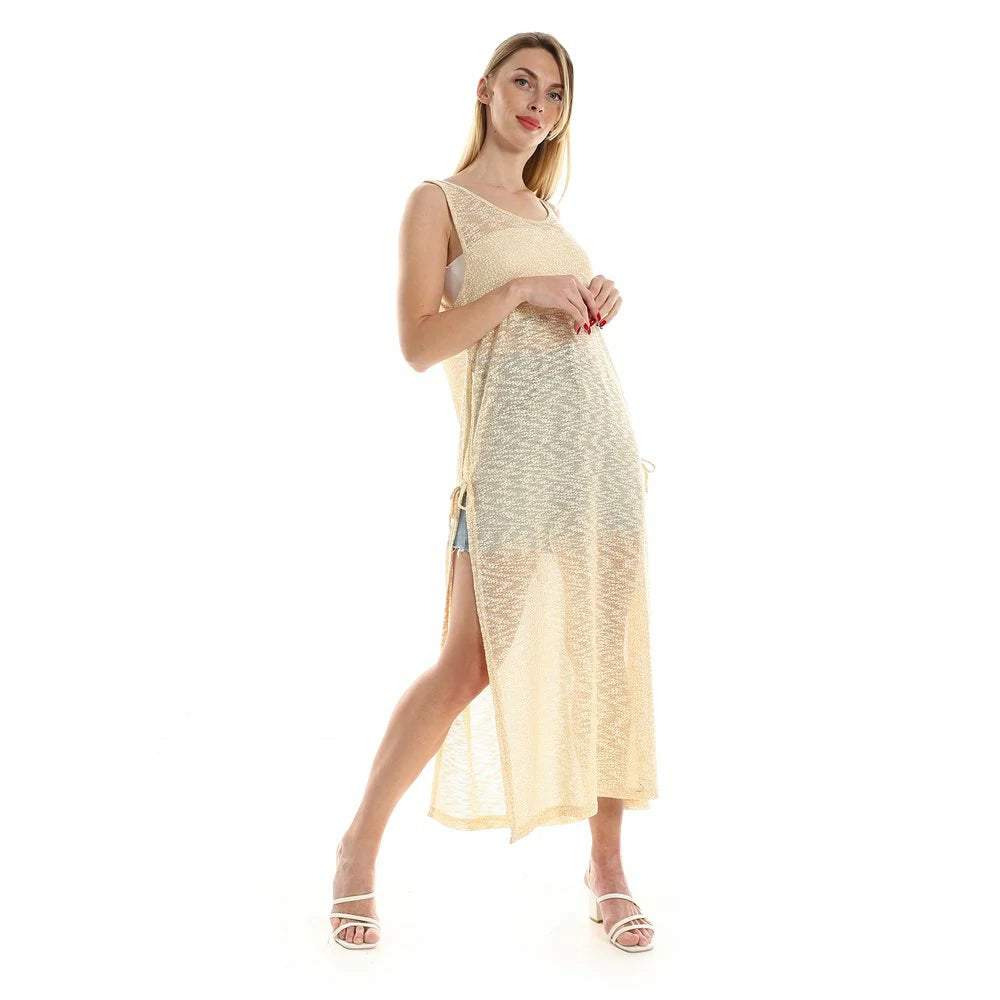 Red circle -  Knitted Cap Sleeves Cover- Up
