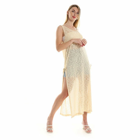Red circle -  Knitted Cap Sleeves Cover- Up