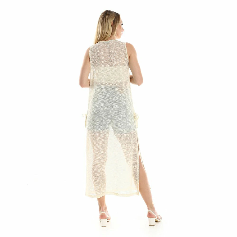 Red circle -  Knitted Cap Sleeves Cover- Up