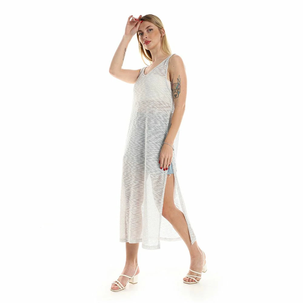 Red circle -  Knitted Cap Sleeves Cover- Up
