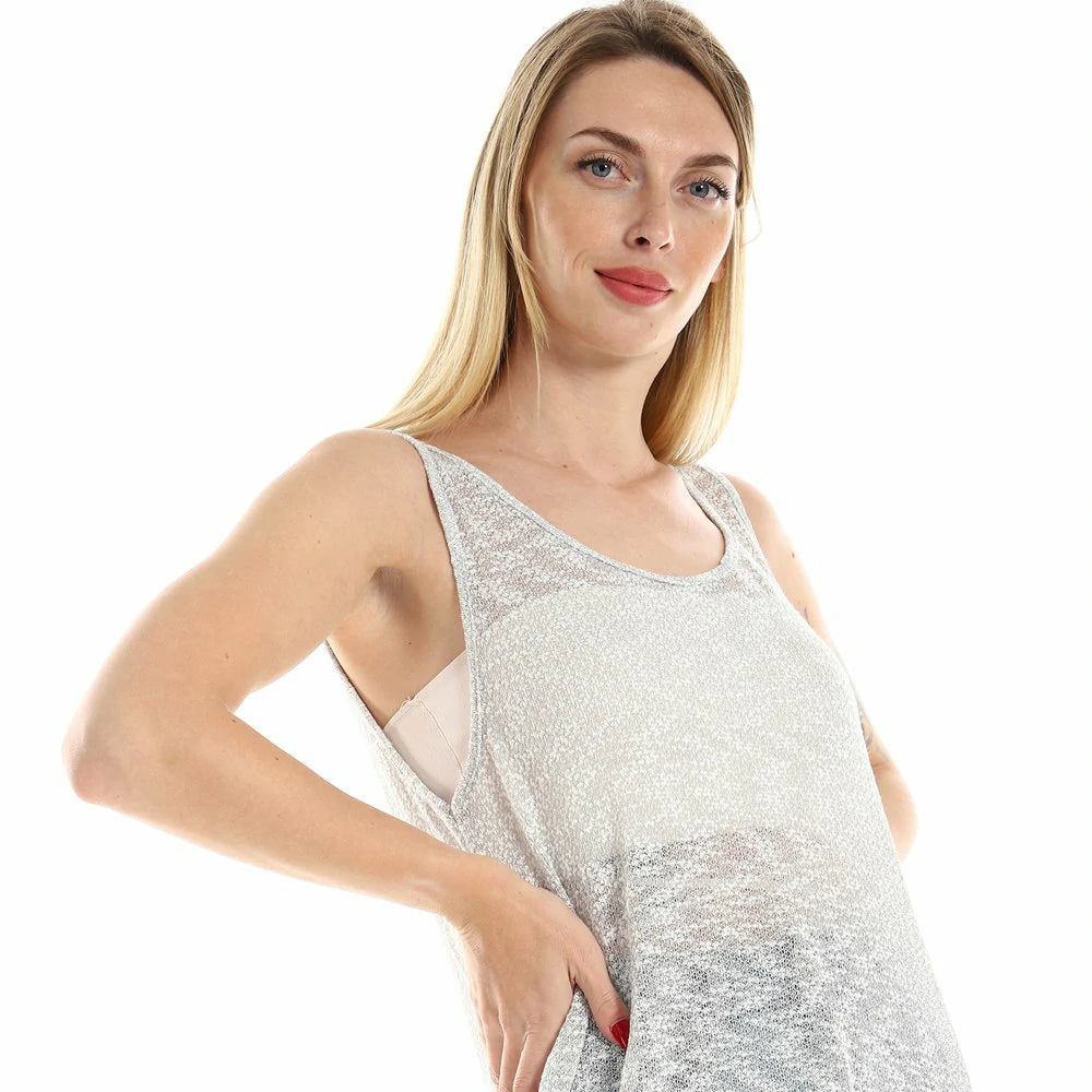 Red circle -  Knitted Cap Sleeves Cover- Up