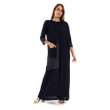 Red circle -  - Glittery Details Three Quarters Sleeves Home Gown