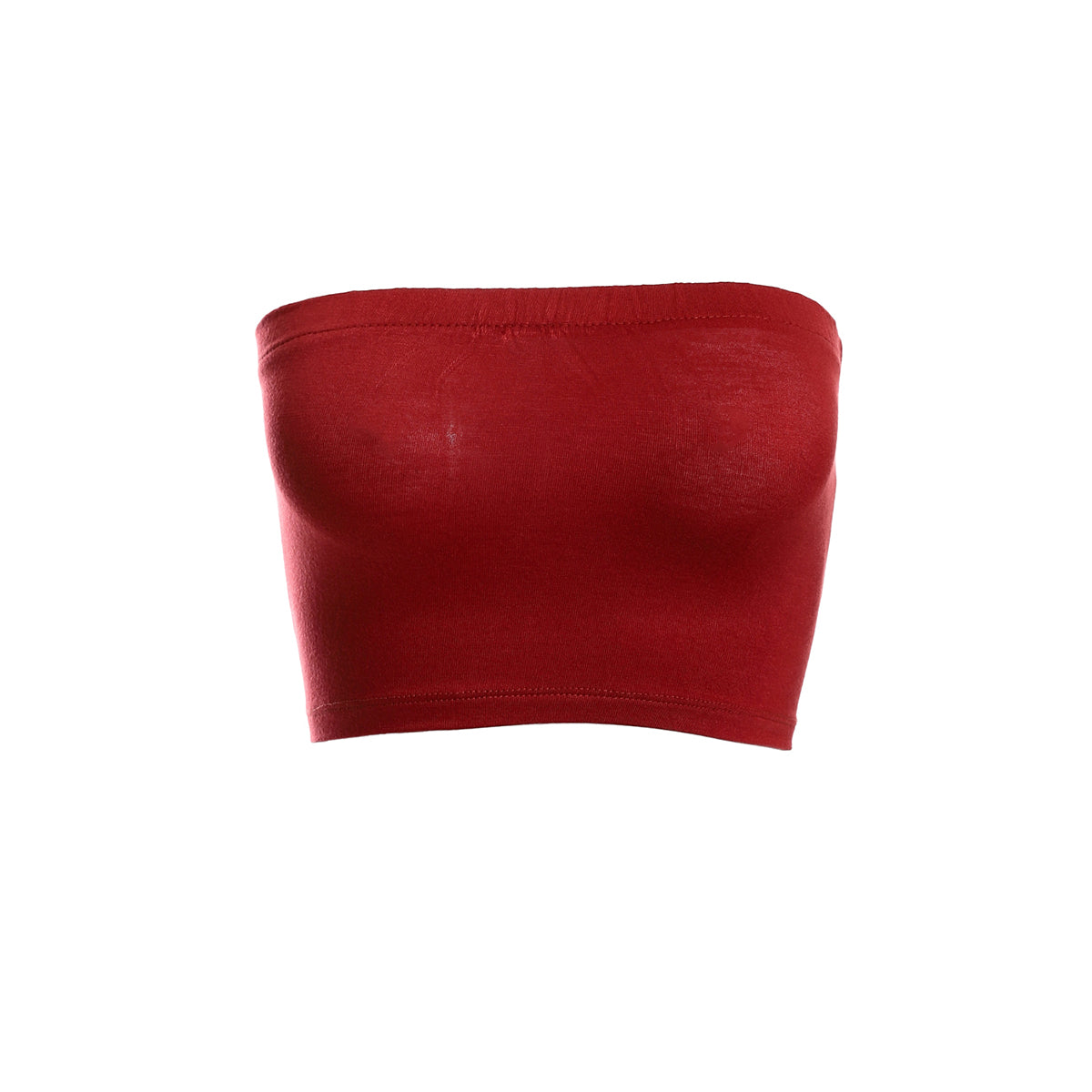 Red circle -  - Solid Slip On Cotton Cropped Top – Brick