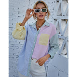 Shein -  Essnce off shoulder striped print contrast blouse