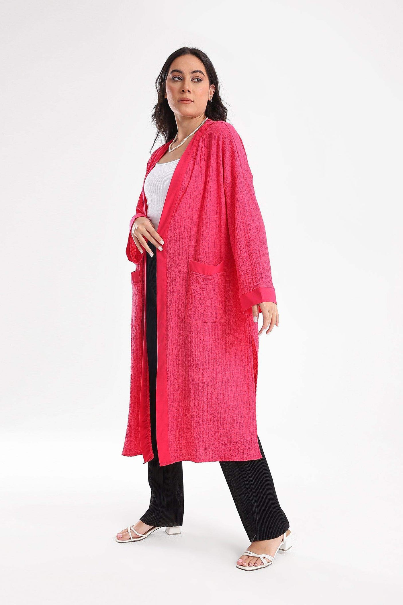 Carina -  Self Pattern Open Front Kimono