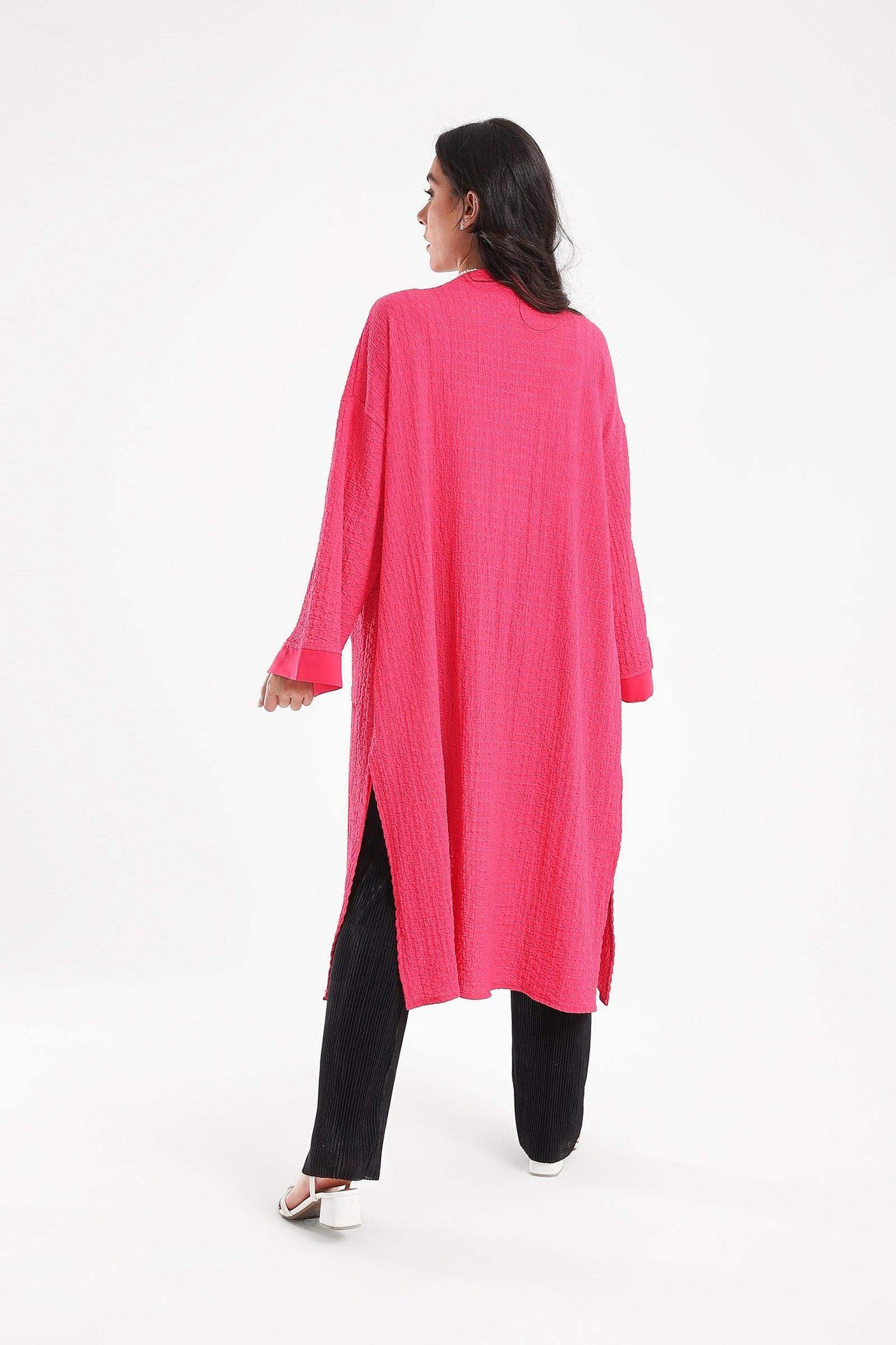Carina -  Self Pattern Open Front Kimono