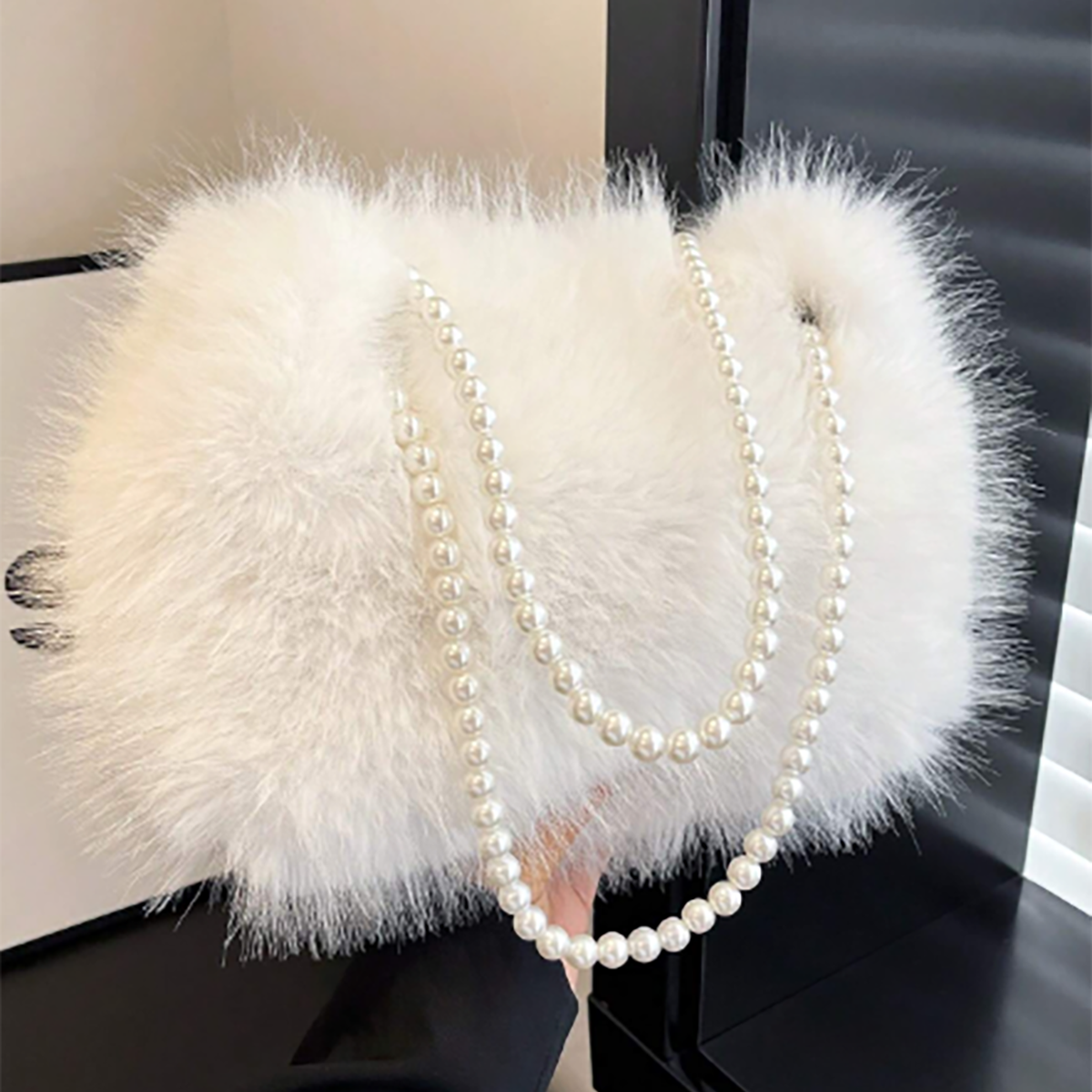 R-Shein ‚Äì Large Mulberry Beaded Chain Handbag