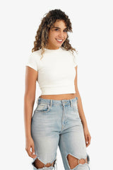 Carina - Short Sleeves Cropped Top