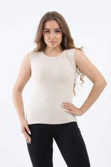 Sleeveless Crew Neck Top