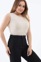 Sleeveless Crew Neck Top