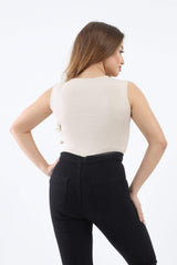 Sleeveless Crew Neck Top