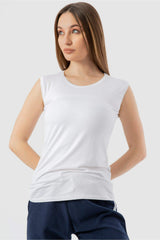 Sleeveless Crew Neck Top