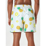 Shein - Manfinity Swimmode Men's Letter & Fruits Print Stretchy Waist Beach Shorts