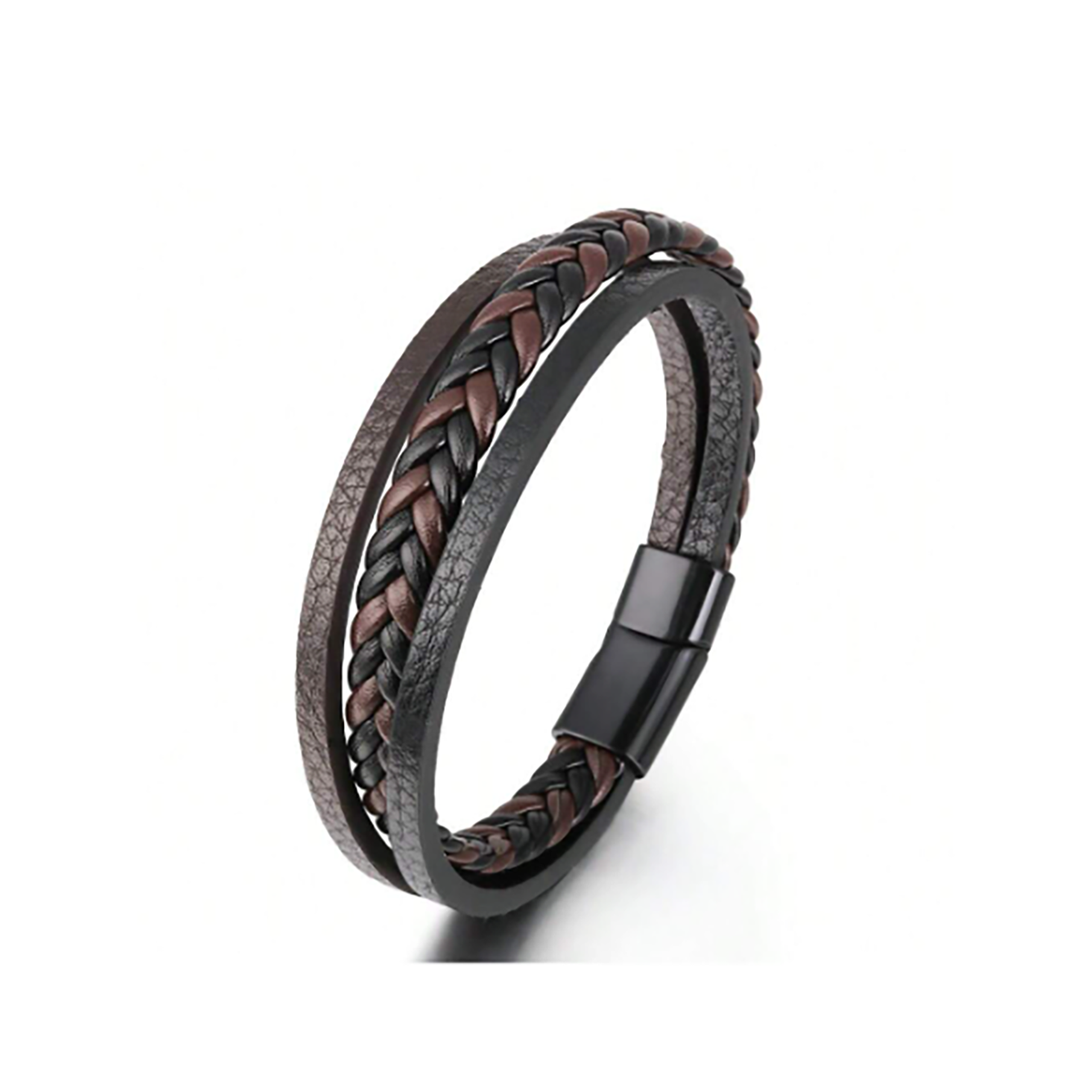R-Shein - Brand new braided genuine leather bracelet, magnetic clasp
