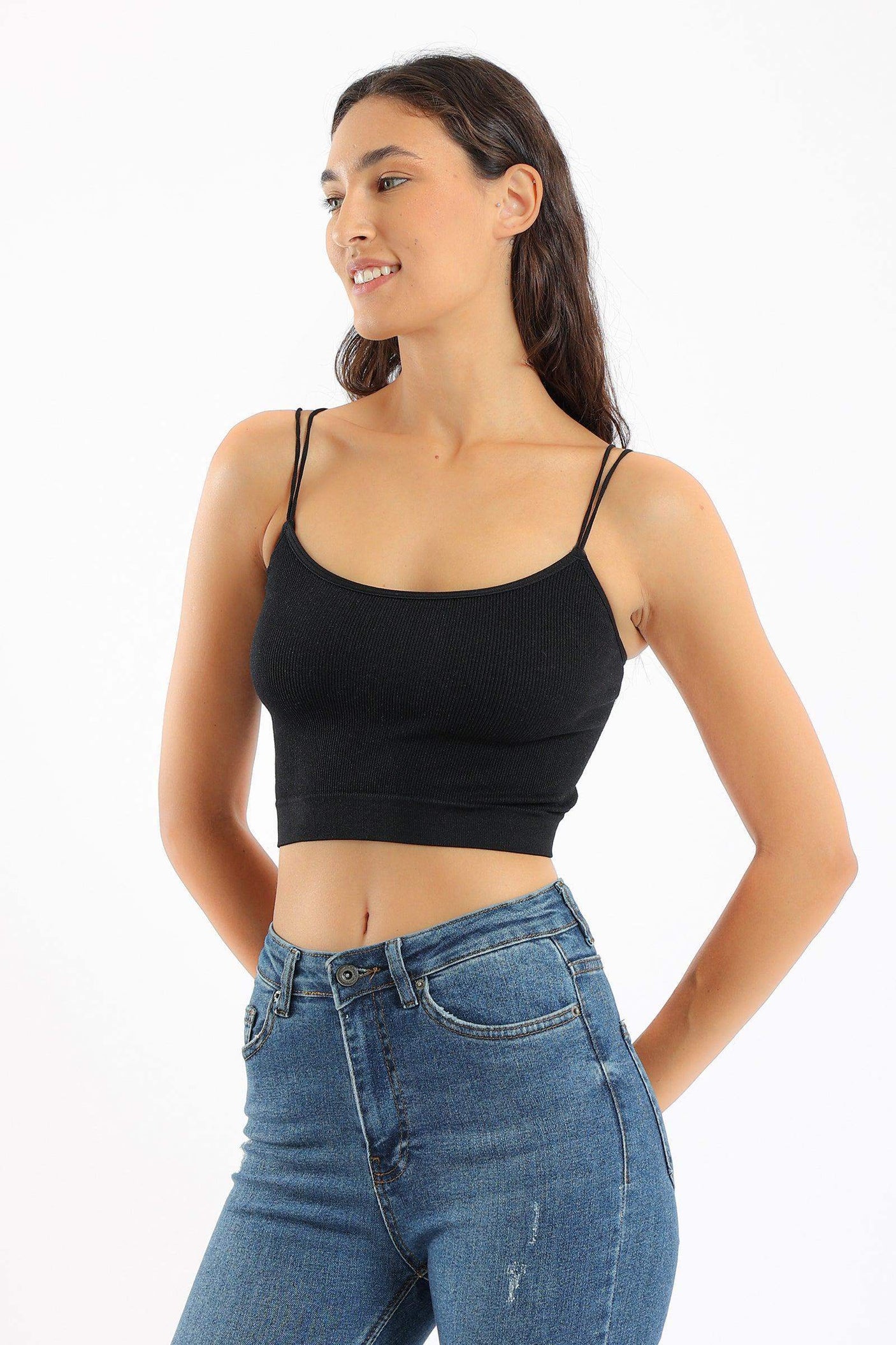 Carina -Spaghetti Straps Cropped Top