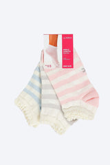 Carina -Striped Colored Socks - 3 Pairs