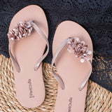 PANTOUFLA - Beige Flower Women Flipflop