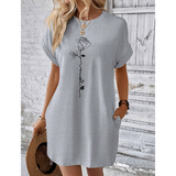 R-Shein - INAWLY Floral Print Loose Semi-Formal Summer Outdoor Dress