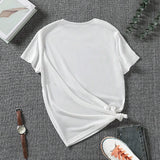 Shein -  LUNE Battery & Letter Print T-Shirt