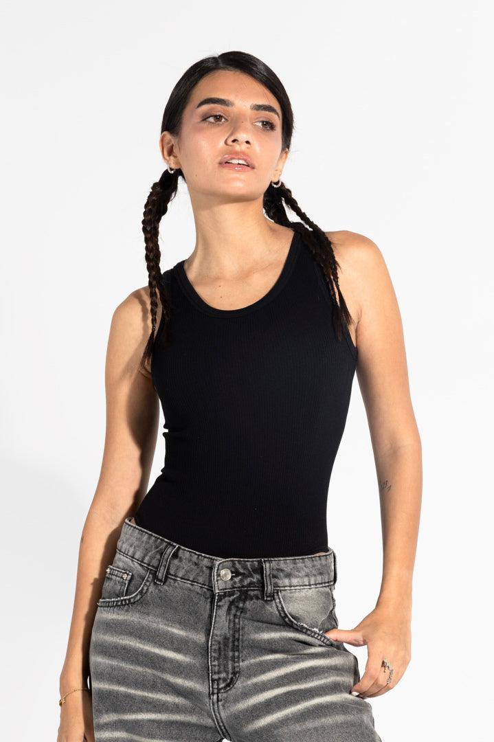 Carina - Tank Bodysuit - Black