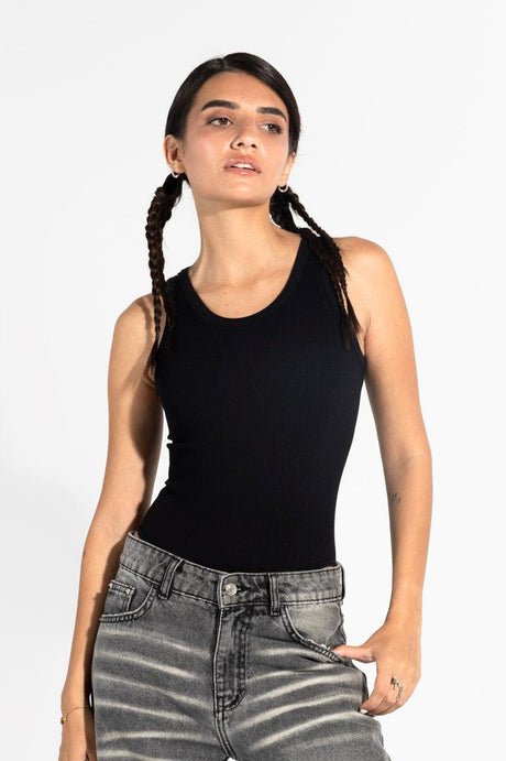 Carina - Tank Bodysuit - Black