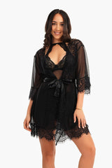 Carina -Tulle Robe with Lace