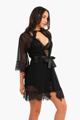 Carina -Tulle Robe with Lace