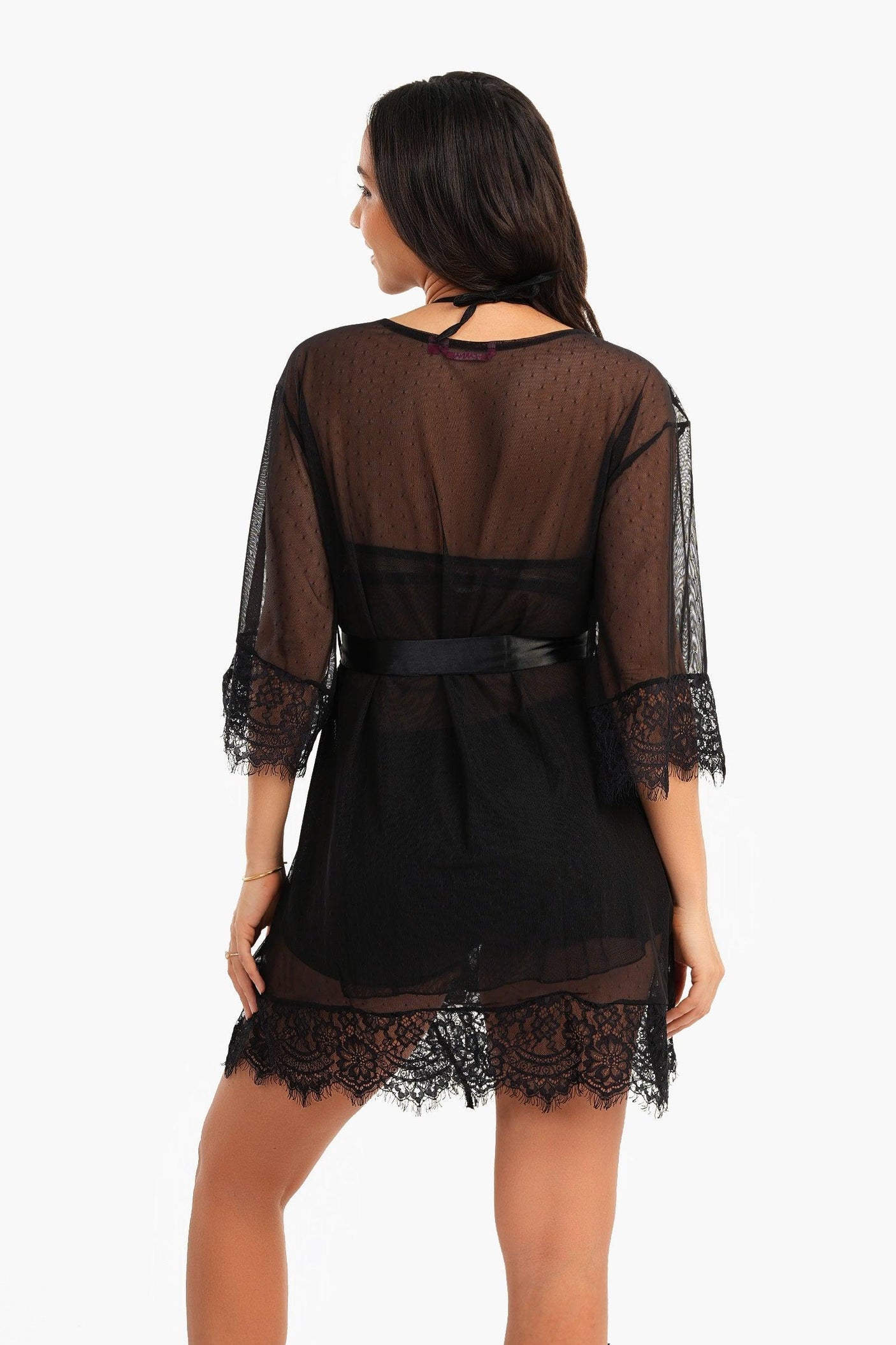 Carina -Tulle Robe with Lace