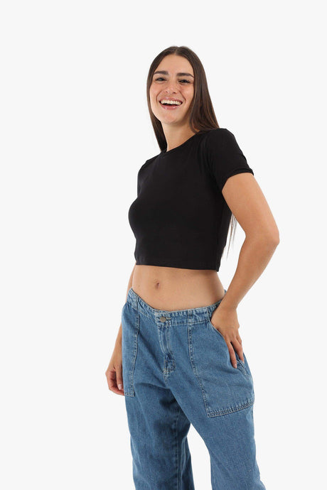 Carina -  Viscose Plain Crop Top