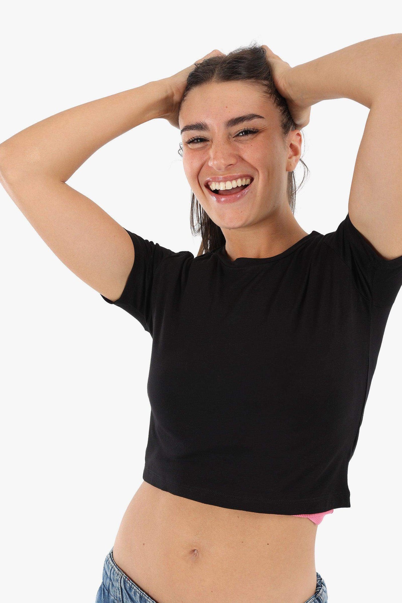 Carina -  Viscose Plain Crop Top