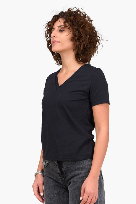 V-Neck Cotton Blend T-Shirt