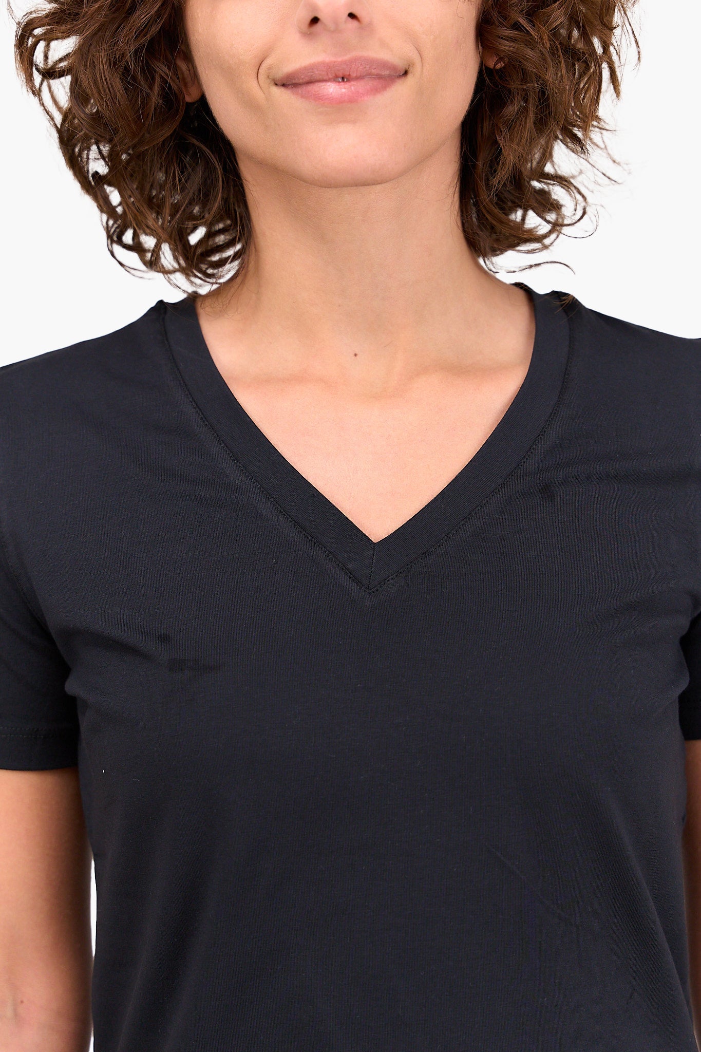 V-Neck Cotton Blend T-Shirt